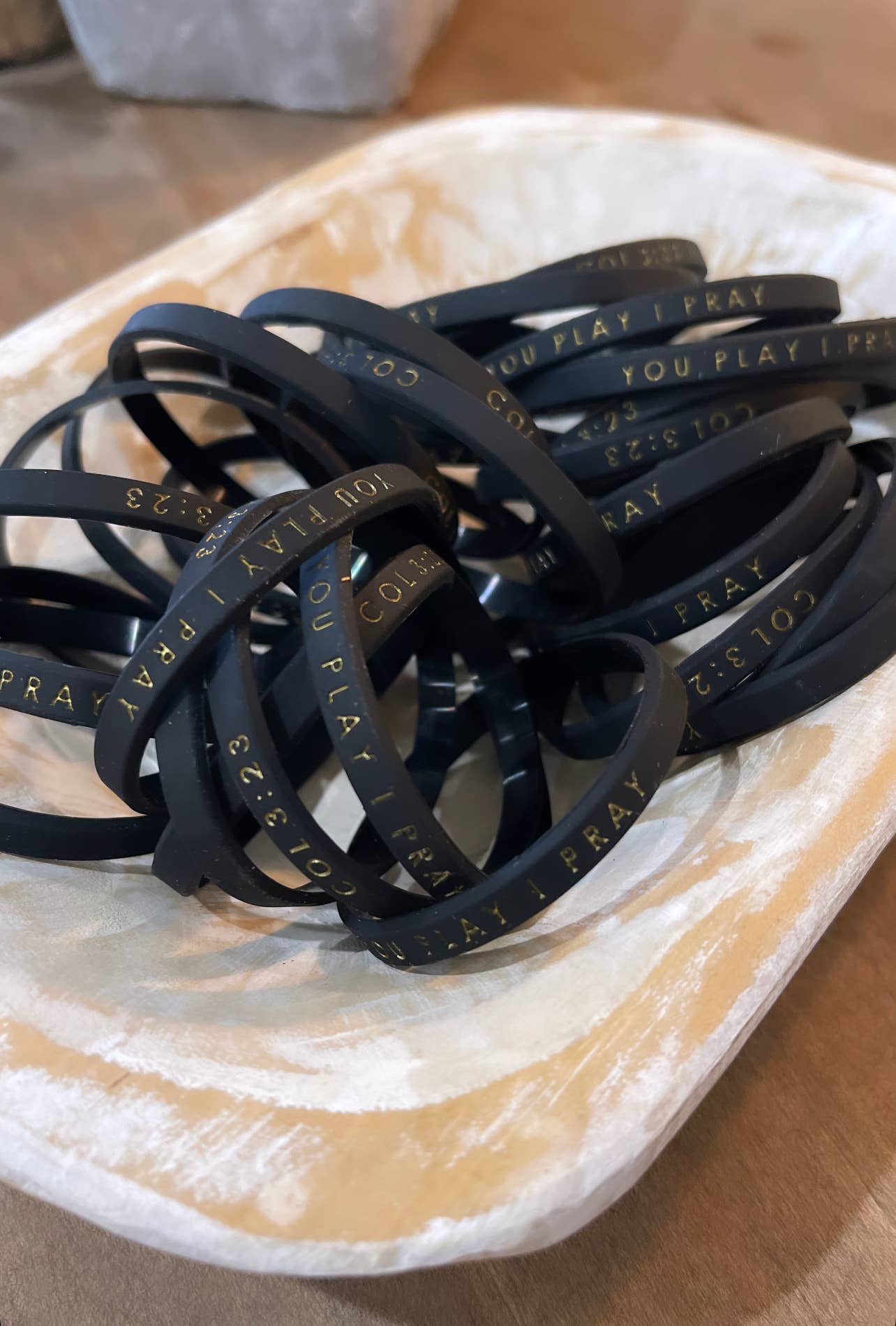 Team Spirit Bracelets | You Play I Pray | Black & Gold Adult