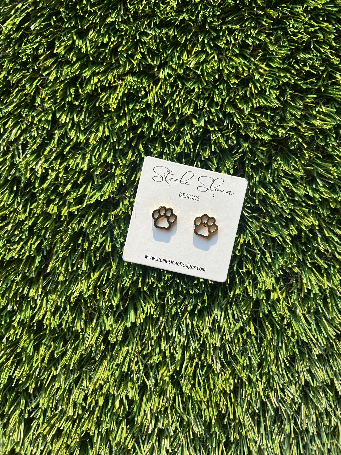 Paw Print Stud Earrings