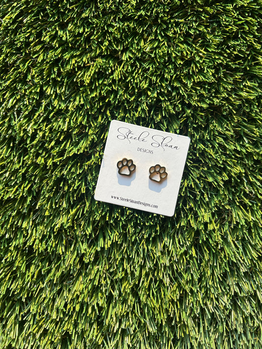 Paw Print Stud Earrings
