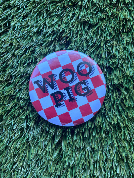 Game Day Button | Woo Pig Checker | 3”